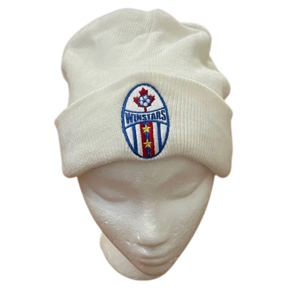 Kc Caps White Knit Beanie Cap Hat Canada Winstars Soccer Academy Logo Osfm